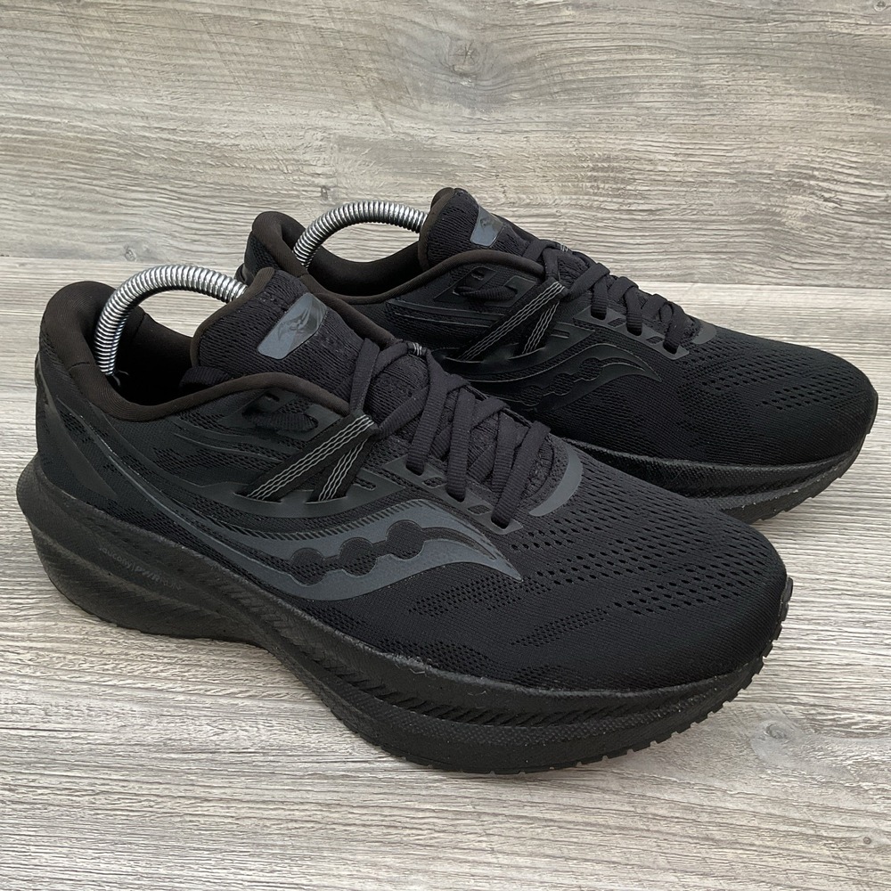 Saucony Triumph 20 Triple Black Men's 9 Running Sneaker Mesh Lace Up S20759-12
